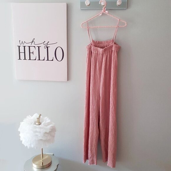 NWOT Zara dusty rose pink long gauze cotton blend sleeveless jumpsuit, XS - Picture 10 of 10
